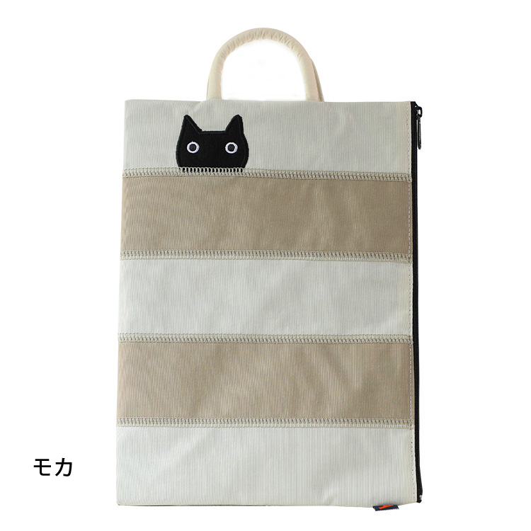 やぶらぶウォーカー / Atsuko Matano ボーダー猫 フラットポーチ
